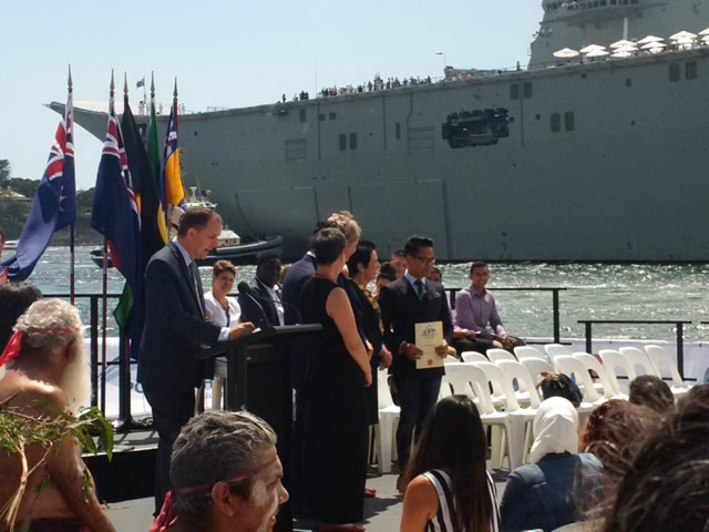 Ozihelp Exclusive photo for citizenship ceremony in Sydney for 2016 Australia Day